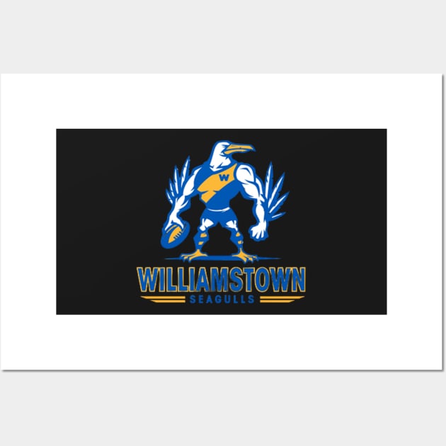 Williamstown Seagulls football club | AFL Aussie football Wall Art by euror-design